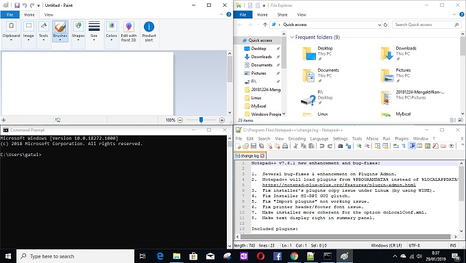Cara membagi layar monitor di Windows 10 menjadi 2 atau 4